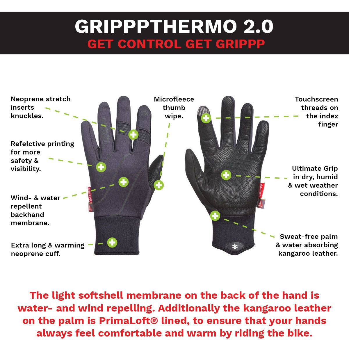 fahrradhandschuhe neopren HIRZL - GRIPPP THERMO 2.0 - Fahrradhandschuhe